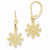 14k Yellow Gold Snowflake Leverback Earrings