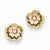 14k Two-tone Double Flower Post Earrings