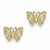 14k Yellow Gold Butterfly Post Earrings