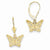 14k Yellow Gold Butterfly Leverback Earrings