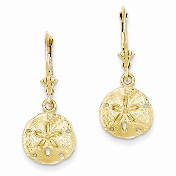 14k Yellow Gold S& Dollar Leverback Earrings