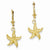 14k Yellow Gold Starfish Leverback Earrings