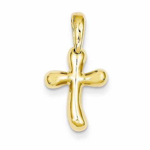 14k Gold Small Freeform Cross Pendant, Pendants for Necklace
