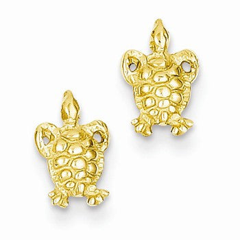 14k Yellow Gold Mini Turtle Post Earrings
