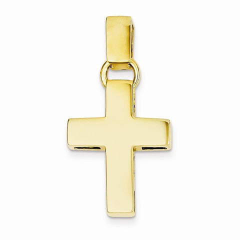 14k Gold Hollow Cross Pendant, Pretty Pendants for Necklace