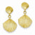 14k Yellow Gold Scallop Shell Dangle Post Earrings