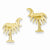 14k Yellow Gold Charleston Palm Tree with Moon Post Earrings