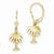 14k Yellow Gold Palm Tree Leverback Earrings