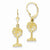14k Yellow Gold Palm Tree Leverback Earrings