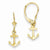 14k Yellow Gold Mini Anchor Leverback Earrings