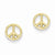 14k Yellow Gold Polished Peace Symbol Post Earrings