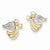 14k Yellow Gold Rhodium Angel with Heart Post Earrings