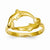 14k Yellow Gold Double Dolphin Circle Ring