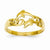 14k Yellow Gold Double Dolphins with Waves Ring