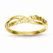 14k Yellow Gold Fancy Heart Ring