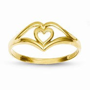 14k Yellow Gold Double Heart Cut-Out Frame Ring