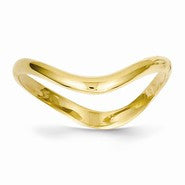 14k Yellow Gold Wave Fashion Thumb Ring