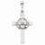 14k White Gold Claddagh Cross Pendant, Pendants for Necklace