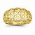 14k Yellow Gold Diamond-cut Scalloped Edge Pattern Dome Ring