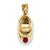 14k Gold 3-D January/Garnet Engraveable Baby Shoe Charm hide-image