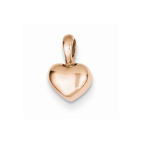 14k Gold Rose Small Heart Slide Pendant, Pendants for Necklace