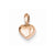 14k Gold Rose Small Heart Slide Pendant, Pendants for Necklace