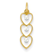 14k Gold & Rhodium Polished Hearts Charm hide-image