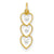 14k Gold & Rhodium Polished Hearts Charm hide-image