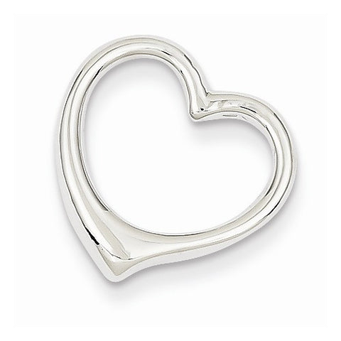 14k White Gold Polished Cut Out Heart Slide Pendant, Pendants for Necklace