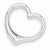14k White Gold Heart Hollow Slide Pendant, Pendants for Necklace