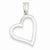 14k White Gold Polished Hollow Heart pendant, Classy Pendants for Necklace