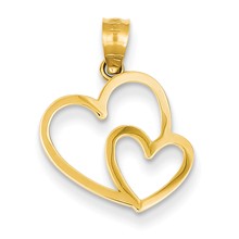 14k Gold Double Heart Charm hide-image