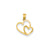 Double Heart Charm in 14k Gold