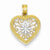 14k Gold Polished Heart w/Rhodium pendant, Dazzling Pendants for Necklace