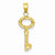 14k Gold Puff Round Top Key Pendant, Pendants for Necklace