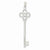 14k White Gold Key Diamond Cut Tube/Circle Top Pendant, Pendants for Necklace