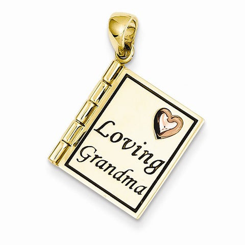14ky Yellow Gold & Rose Gold Loving Grandma Charm