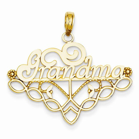 14k Gold Grandma Birthstone Charm
