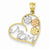 14k Gold Tricolor MOM & Flowers Pendant, Pendants for Necklace
