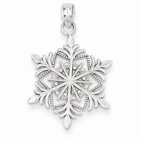 14k White Gold Snowflake pendant, Beautiful Pendants for Necklace