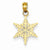 14k Gold Small Snowflake Pendant, Pendants for Necklace