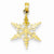 14k Gold Polished Snowflake Pendant, Pendants for Necklace