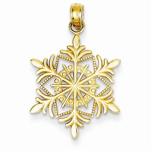 14k Gold Snowflake Pendant, Pendants for Necklace