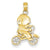 14k Gold with Rhodium Diamond Cut Boy Charm hide-image