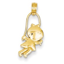 14k Gold Girl with Jump Rope Charm hide-image