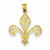 14k Gold Filigree Fleur de Lis Pendant, Pendants for Necklace