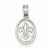 14k White Gold Small Fleur De Lis in Oval Pendant, Pendants for Necklace