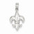 14k White Gold Polished Fleur De Lis Pendant, Pendants for Necklace