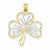 14k Gold & Rhodium Diamond Cut Clover Pendant, Pendants for Necklace