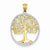 14k Gold & Rhodium Filigree Tree of Life Pendant, Pendants for Necklace